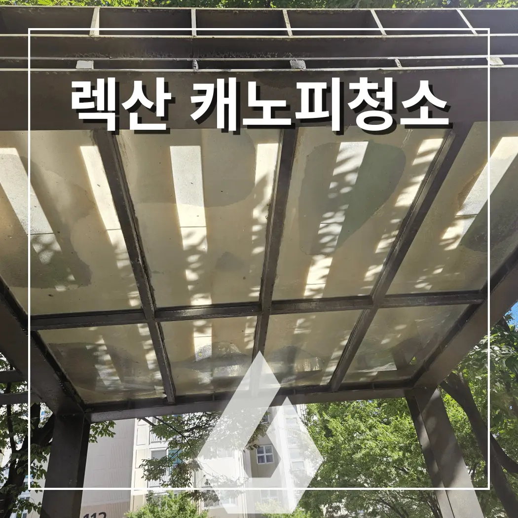 렉산 캐노피 전문 청소 상가 지붕, 주차장, 병원, 주택 썬룸 - 시공 사진 3